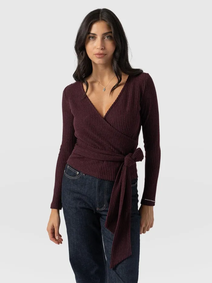 Victory Rib Top 8211 Burgundy Burgundy Women Saint And Sofia Casual Tops