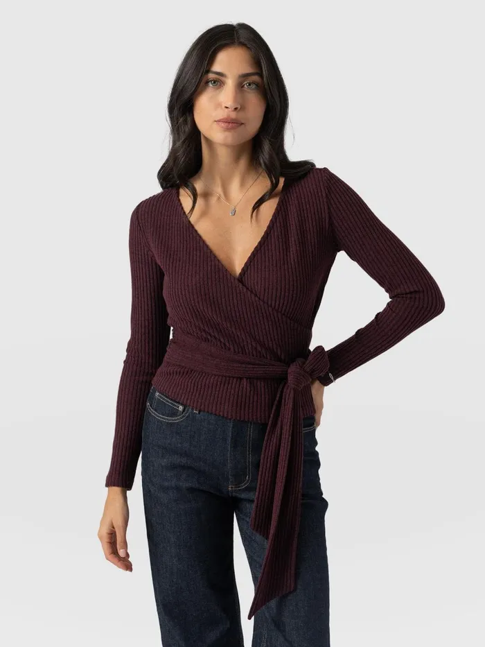 Victory Rib Top 8211 Burgundy Burgundy Women Saint And Sofia Casual Tops