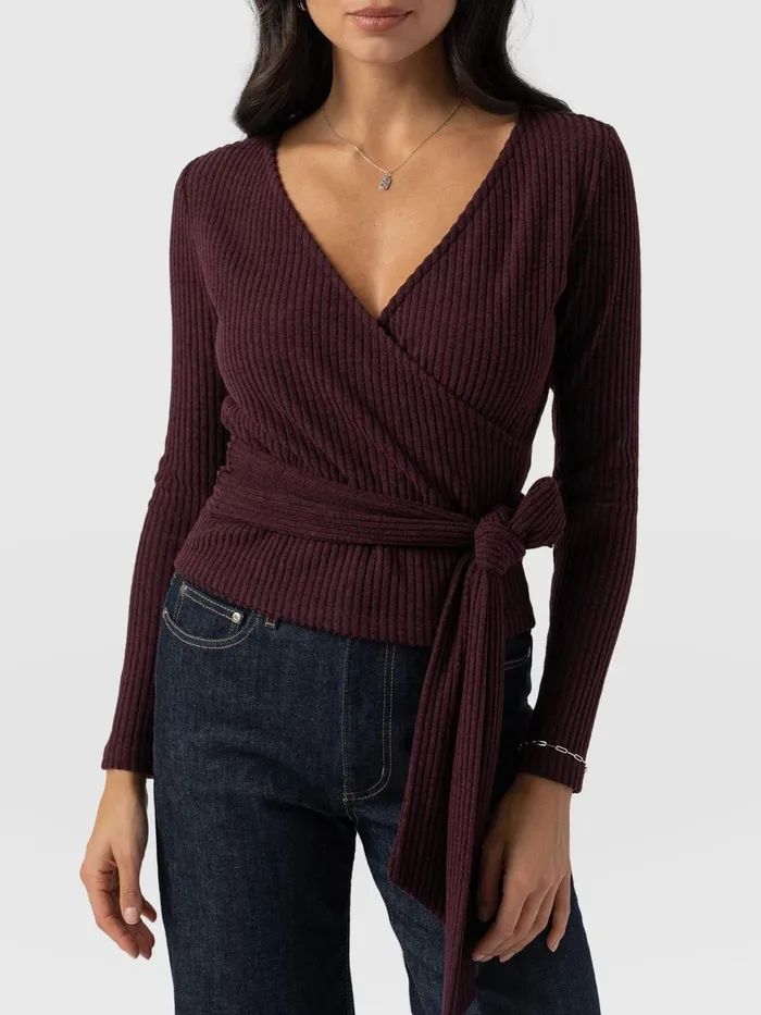 Victory Rib Top 8211 Burgundy Burgundy Women Saint And Sofia Casual Tops