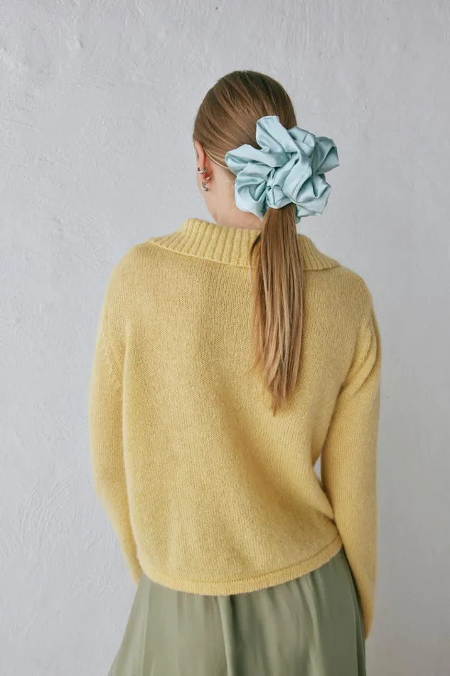 VRG GRL JumpersSweaters Avery Knit Cardigan Lemon 8211 Women VRG GRL JumpersSweaters Avery Knit Cardigan Lemon 8211 Women
