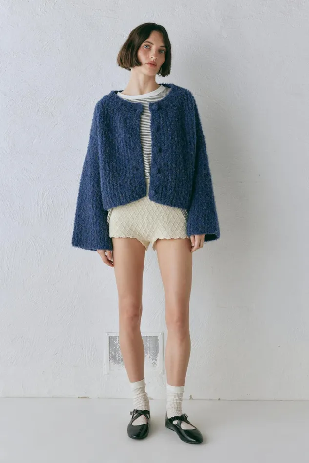 VRG GRL JumpersSweaters Lacy Knit Cardigan Marle 8211 Women