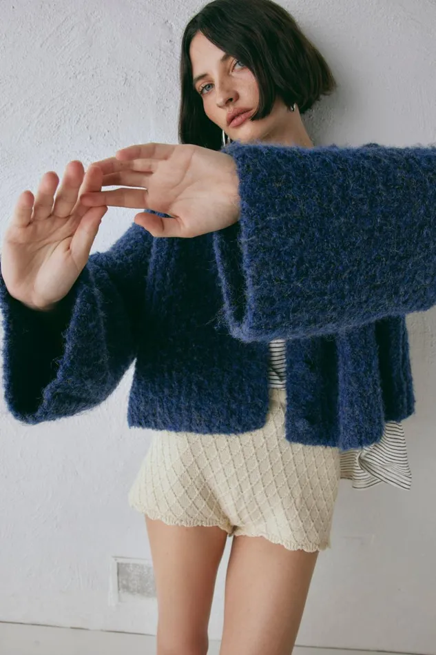 VRG GRL JumpersSweaters Lacy Knit Cardigan Marle 8211 Women VRG GRL JumpersSweaters Lacy Knit Cardigan Marle 8211 Women