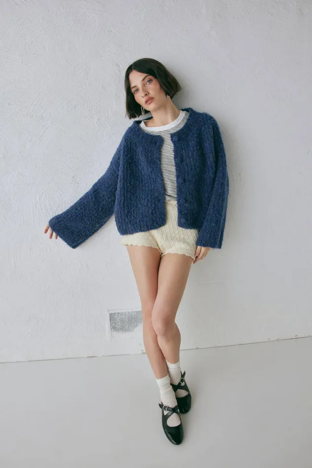VRG GRL JumpersSweaters Lacy Knit Cardigan Marle 8211 Women VRG GRL JumpersSweaters Lacy Knit Cardigan Marle 8211 Women