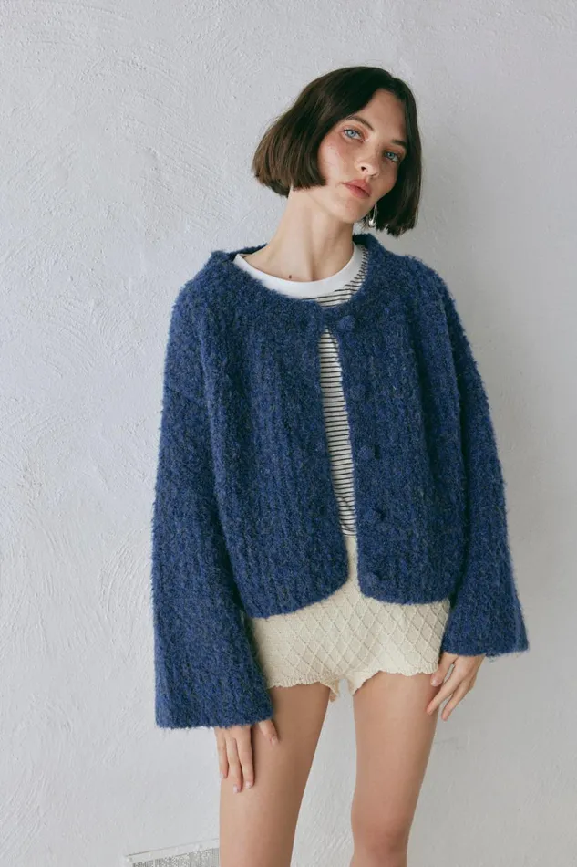 VRG GRL JumpersSweaters Lacy Knit Cardigan Marle 8211 Women VRG GRL JumpersSweaters Lacy Knit Cardigan Marle 8211 Women