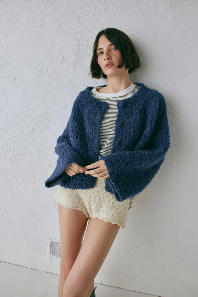 VRG GRL JumpersSweaters Lacy Knit Cardigan Marle 8211 Women VRG GRL JumpersSweaters Lacy Knit Cardigan Marle 8211 Women
