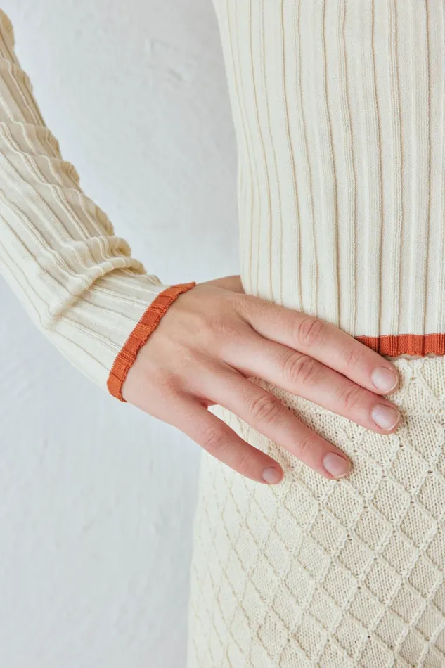 VRG GRL Long Sleeve Devin Knit Skivvy Cream 8211 Women VRG GRL Long Sleeve Devin Knit Skivvy Cream 8211 Women
