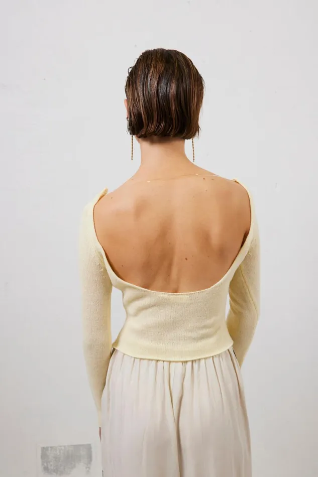 VRG GRL Long Sleeve Sardinia Knit Top Cream 8211 Women VRG GRL Long Sleeve Sardinia Knit Top Cream 8211 Women
