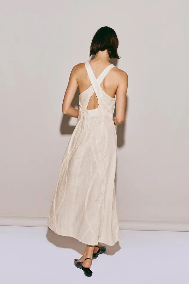 VRG GRL MidiMaxi Dresses Ana Linen Maxi Dress Wave 8211 Women VRG GRL MidiMaxi Dresses Ana Linen Maxi Dress Wave 8211 Women
