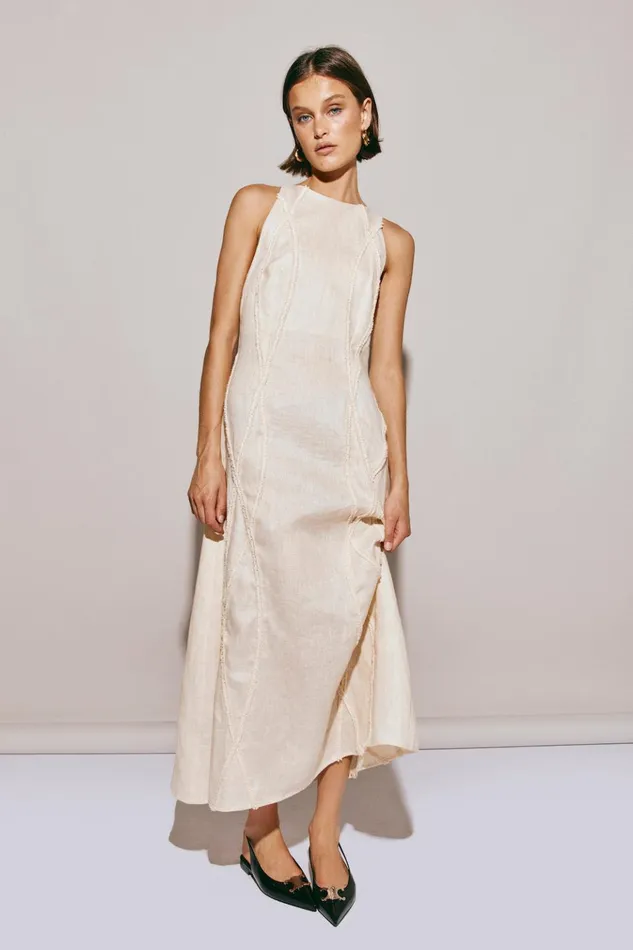 VRG GRL MidiMaxi Dresses Ana Linen Maxi Dress Wave 8211 Women VRG GRL MidiMaxi Dresses Ana Linen Maxi Dress Wave 8211 Women
