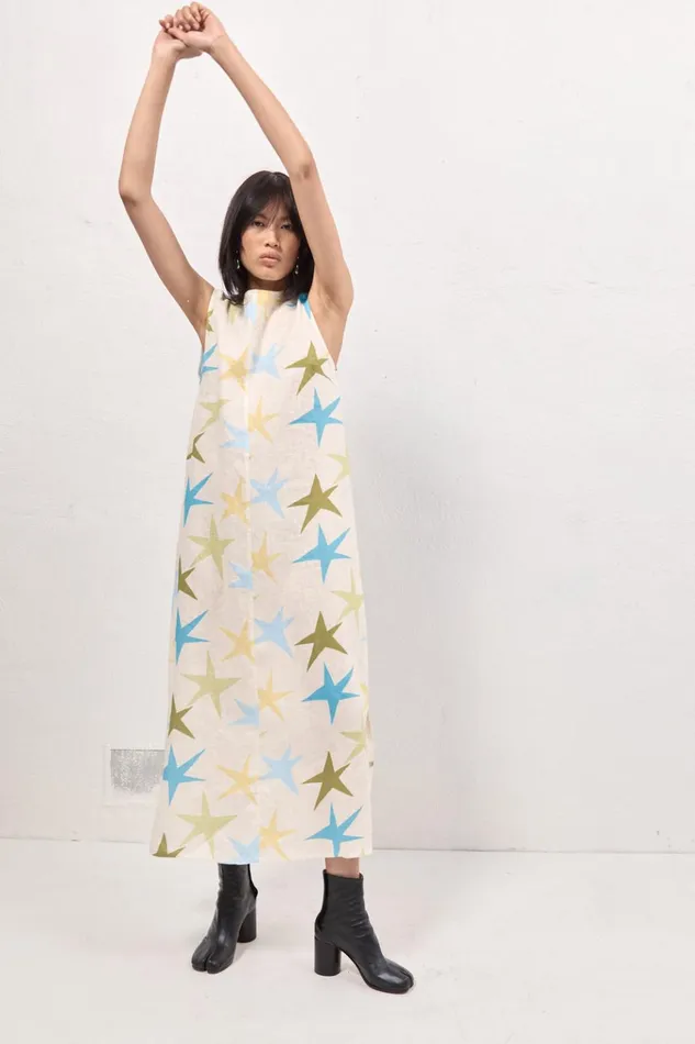 VRG GRL MidiMaxi Dresses Ines Linen Maxi Dress Star 8211 Women