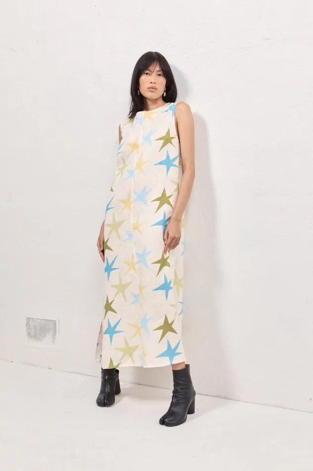 VRG GRL MidiMaxi Dresses Ines Linen Maxi Dress Star 8211 Women VRG GRL MidiMaxi Dresses Ines Linen Maxi Dress Star 8211 Women