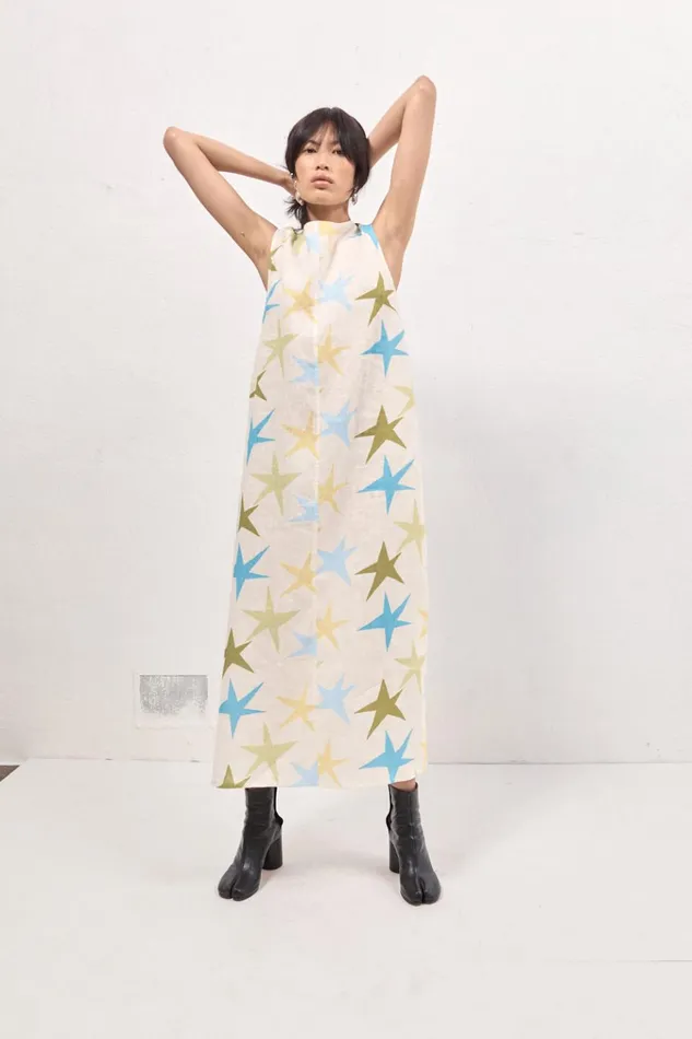 VRG GRL MidiMaxi Dresses Ines Linen Maxi Dress Star 8211 Women VRG GRL MidiMaxi Dresses Ines Linen Maxi Dress Star 8211 Women