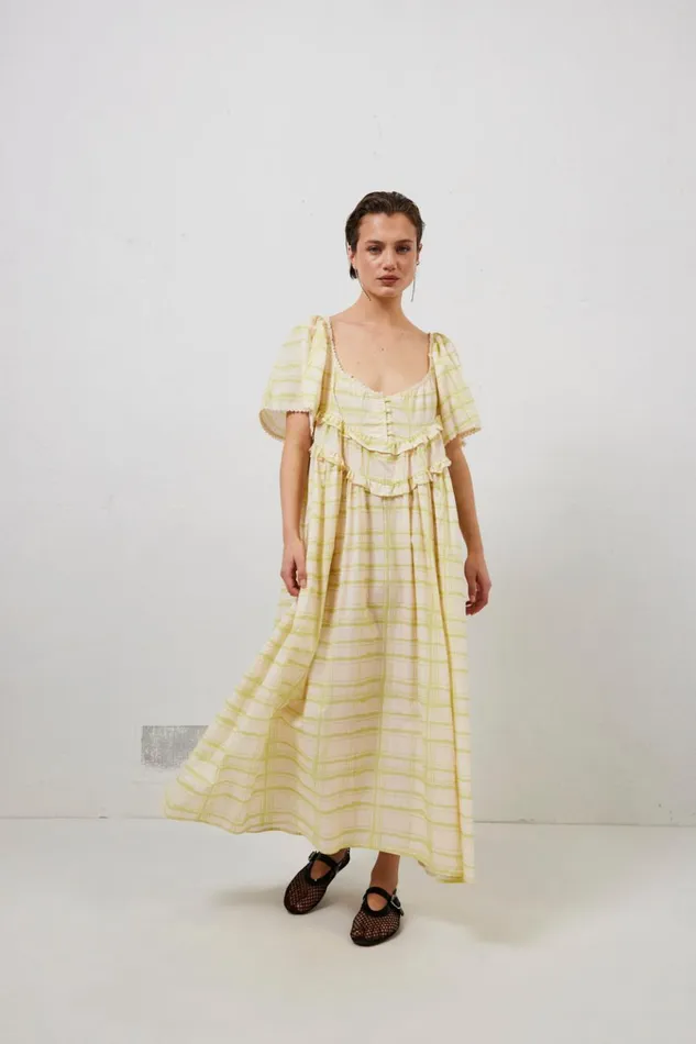 VRG GRL MidiMaxi Dresses La Prairie Smock Midi Dress Check 8211 Women