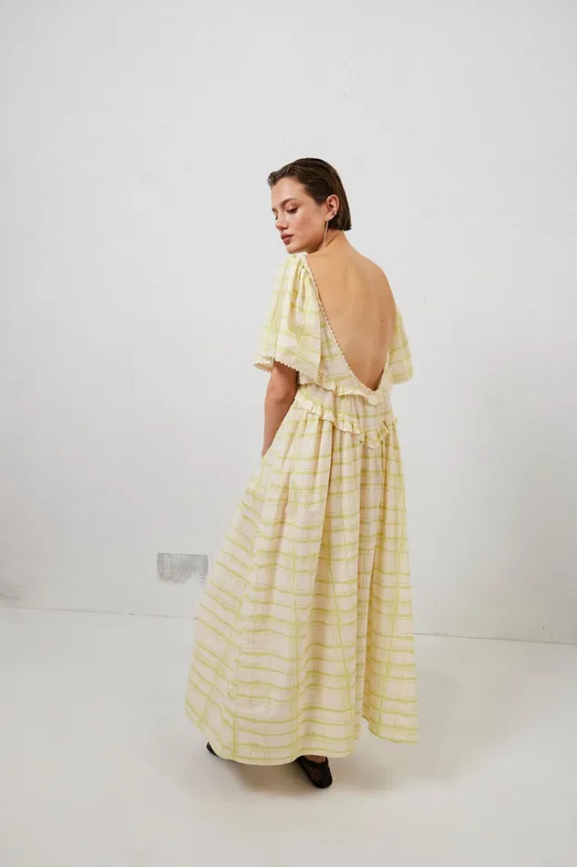 VRG GRL MidiMaxi Dresses La Prairie Smock Midi Dress Check 8211 Women VRG GRL MidiMaxi Dresses La Prairie Smock Midi Dress Check 8211 Women