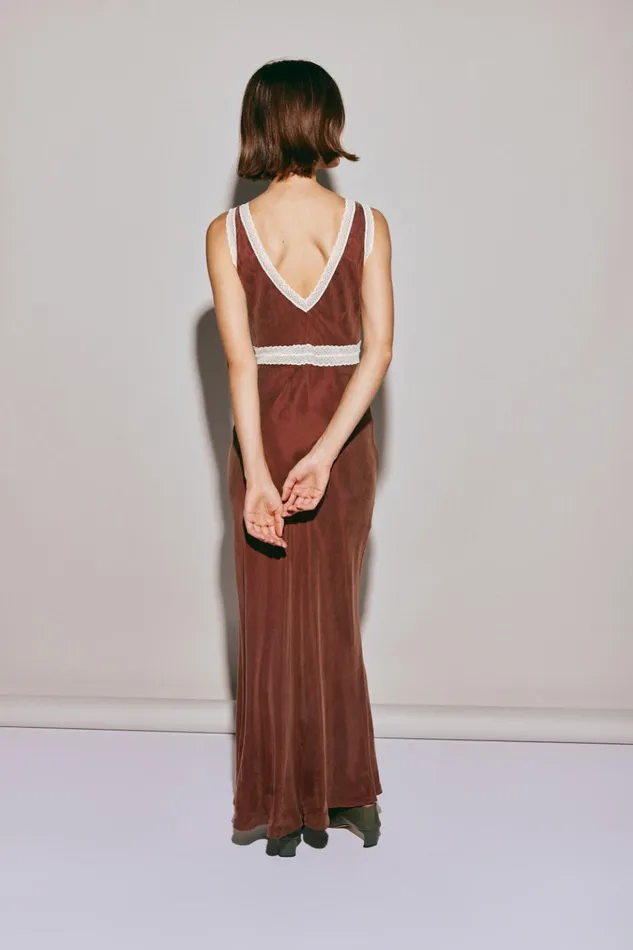 VRG GRL MidiMaxi Dresses Meet Me On The Dance Floor Bias Cut Maxi Dress Umber 8211 Women VRG GRL MidiMaxi Dresses Meet Me On The Dance Floor Bias Cut Maxi Dress Umber 8211 Women