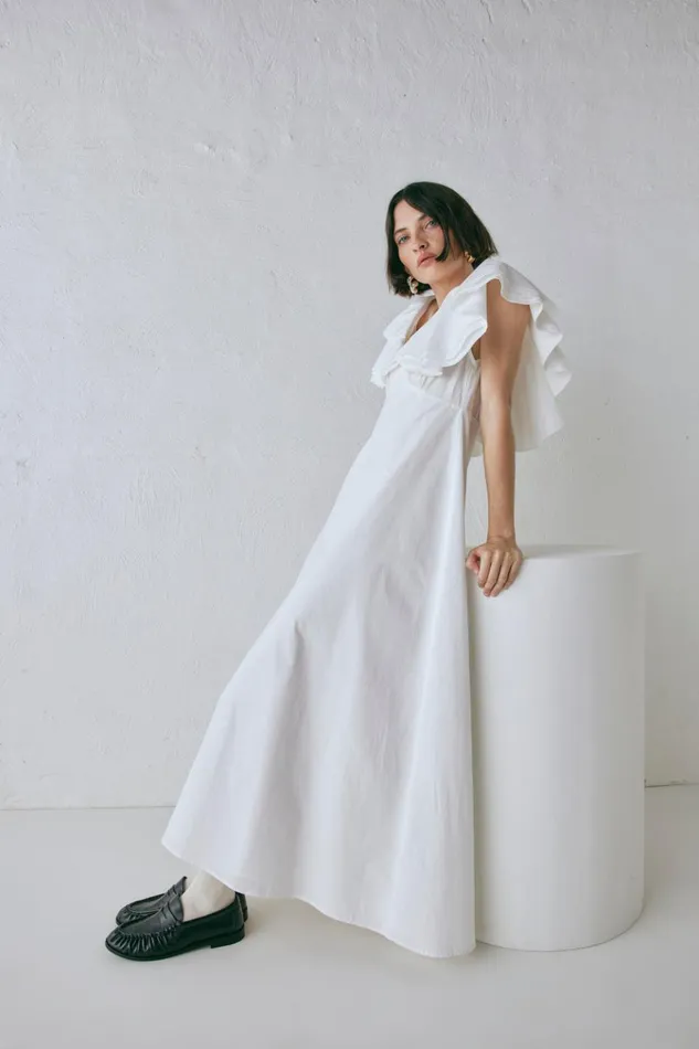 VRG GRL MidiMaxi Dresses Party Nights Frill Midi Dress White 8211 Women VRG GRL MidiMaxi Dresses Party Nights Frill Midi Dress White 8211 Women