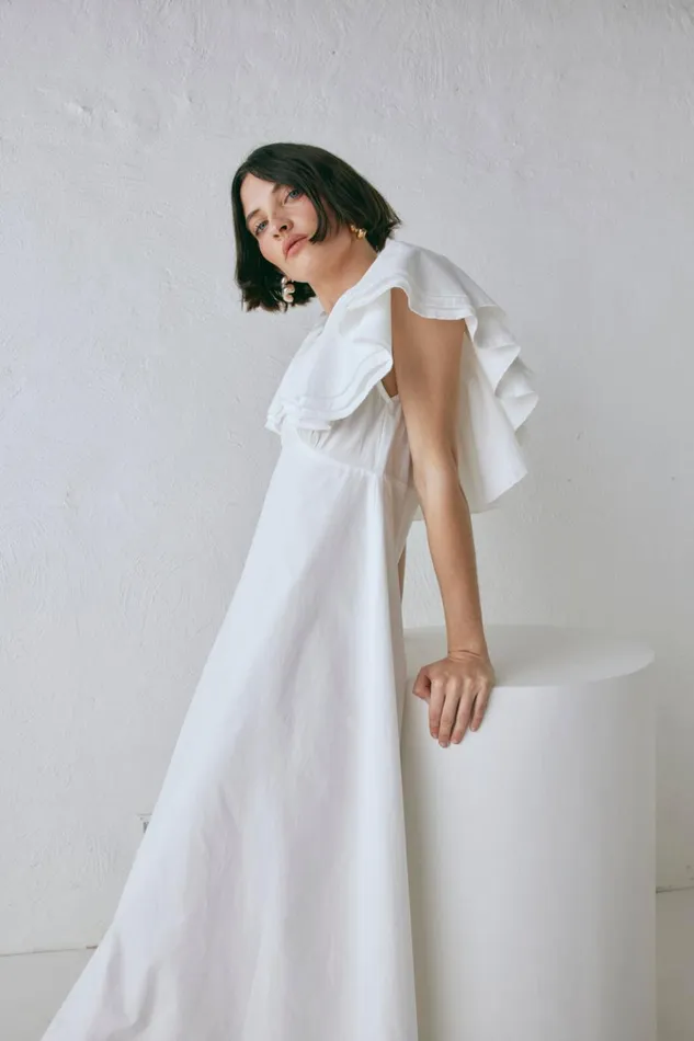 VRG GRL MidiMaxi Dresses Party Nights Frill Midi Dress White 8211 Women VRG GRL MidiMaxi Dresses Party Nights Frill Midi Dress White 8211 Women