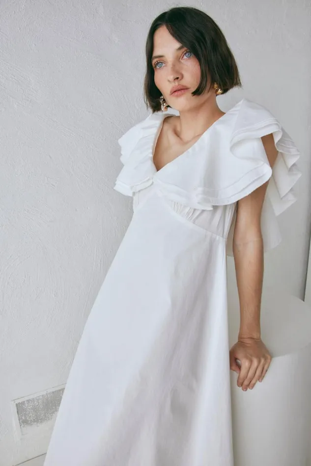 VRG GRL MidiMaxi Dresses Party Nights Frill Midi Dress White 8211 Women VRG GRL MidiMaxi Dresses Party Nights Frill Midi Dress White 8211 Women