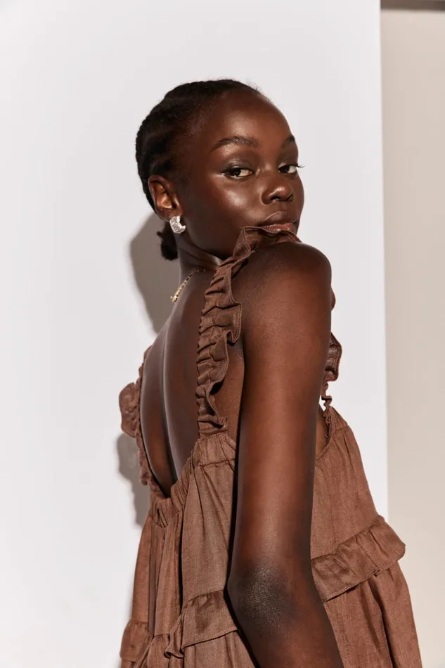 VRG GRL MidiMaxi Dresses Rossana Linen Maxi Dress Chocolate 8211 Women VRG GRL MidiMaxi Dresses Rossana Linen Maxi Dress Chocolate 8211 Women