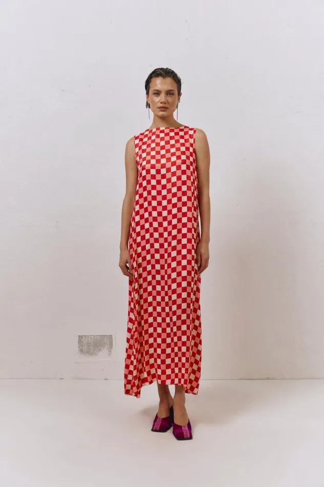VRG GRL MidiMaxi Dresses Sacha Smock Midi Dress Check 8211 Women