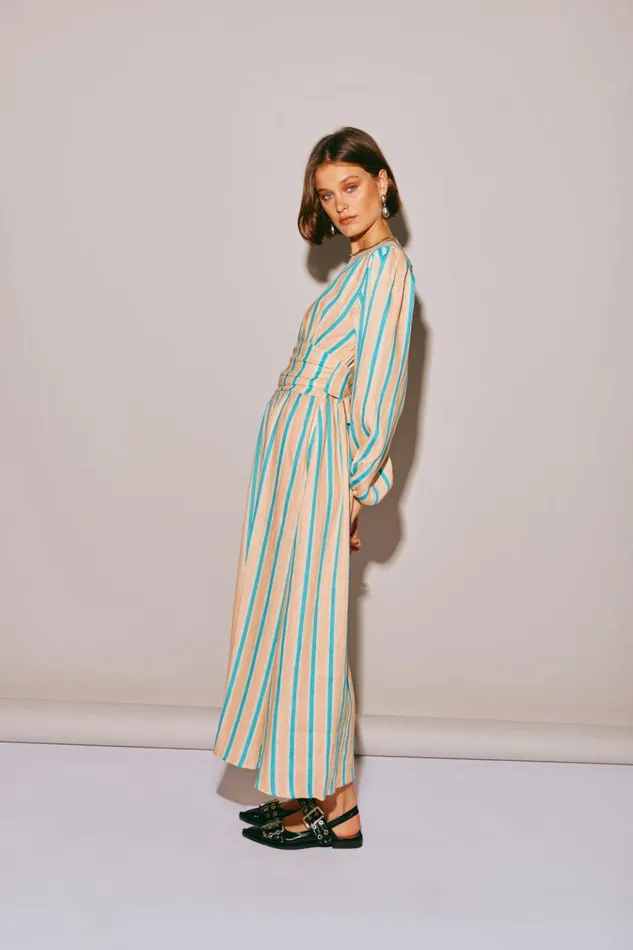 VRG GRL MidiMaxi Dresses Tularosa Linen Midi Dress Spritz 8211 Women VRG GRL MidiMaxi Dresses Tularosa Linen Midi Dress Spritz 8211 Women