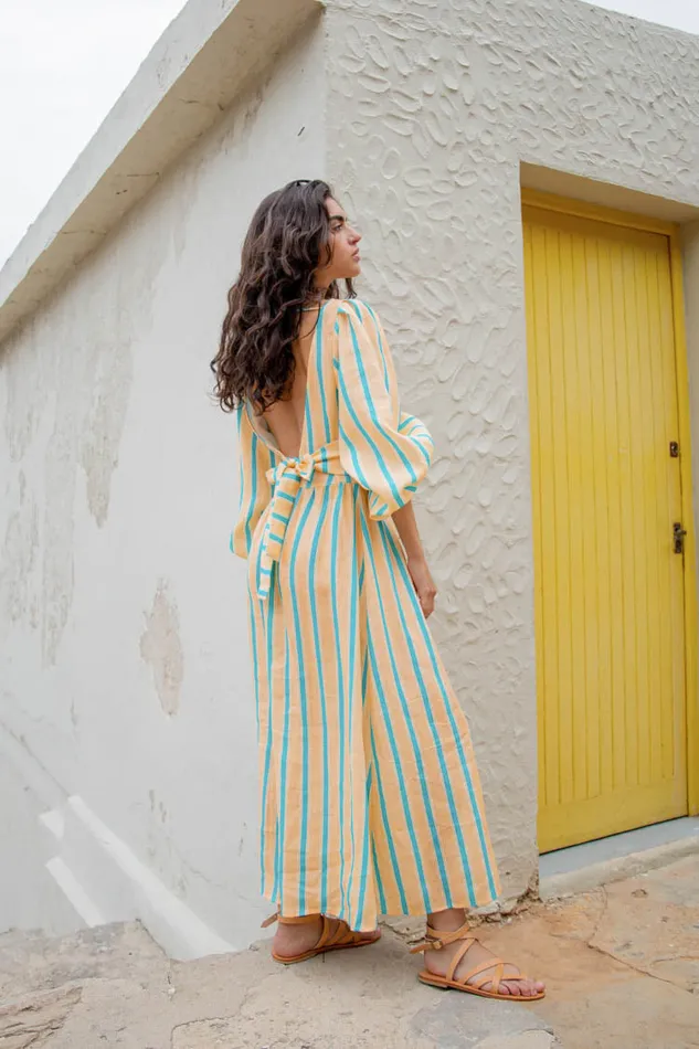 VRG GRL MidiMaxi Dresses Tularosa Linen Midi Dress Spritz 8211 Women VRG GRL MidiMaxi Dresses Tularosa Linen Midi Dress Spritz 8211 Women