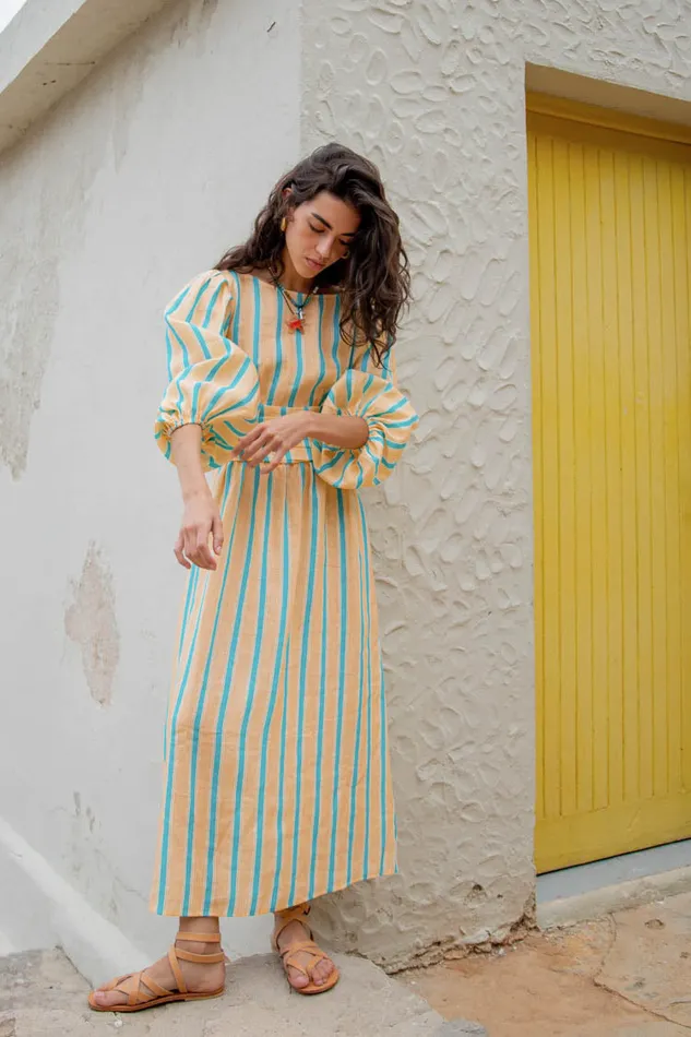 VRG GRL MidiMaxi Dresses Tularosa Linen Midi Dress Spritz 8211 Women VRG GRL MidiMaxi Dresses Tularosa Linen Midi Dress Spritz 8211 Women