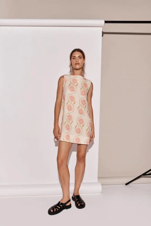 VRG GRL Mini Dresses Aftersun Linen Mini Dress Bloom 8211 Women VRG GRL Mini Dresses Aftersun Linen Mini Dress Bloom 8211 Women