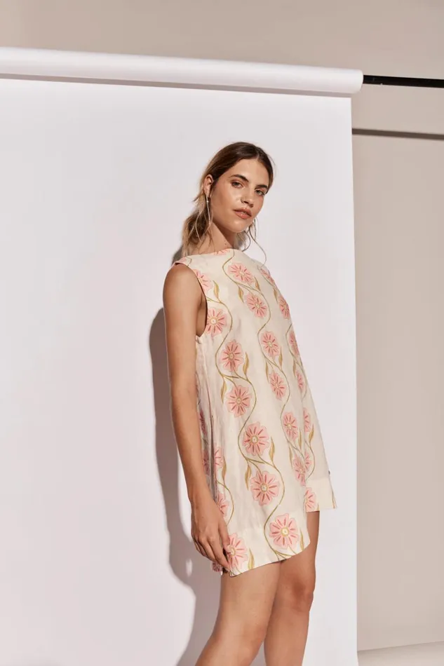 VRG GRL Mini Dresses Aftersun Linen Mini Dress Bloom 8211 Women VRG GRL Mini Dresses Aftersun Linen Mini Dress Bloom 8211 Women