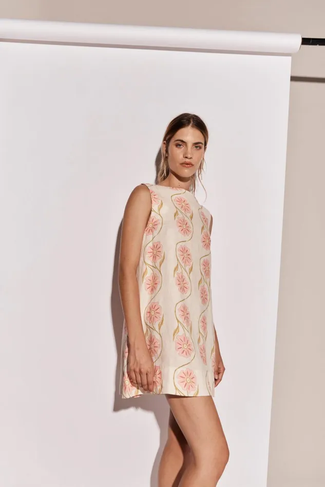 VRG GRL Mini Dresses Aftersun Linen Mini Dress Bloom 8211 Women VRG GRL Mini Dresses Aftersun Linen Mini Dress Bloom 8211 Women