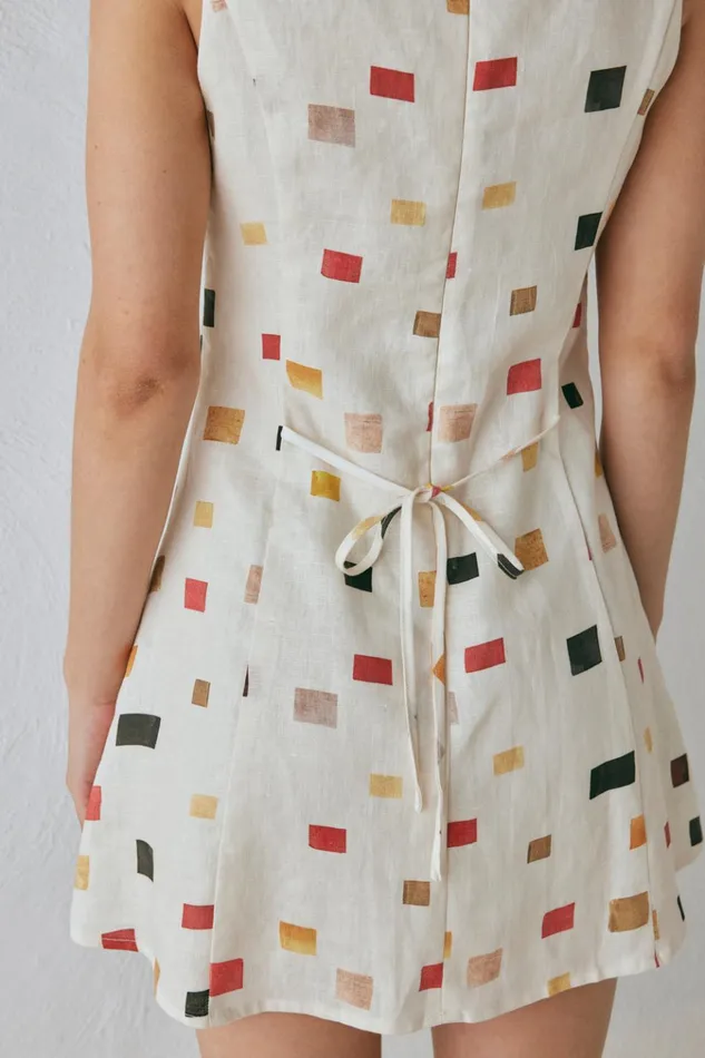 VRG GRL Mini Dresses Chloe Linen Mini Dress Tile 8211 Women VRG GRL Mini Dresses Chloe Linen Mini Dress Tile 8211 Women