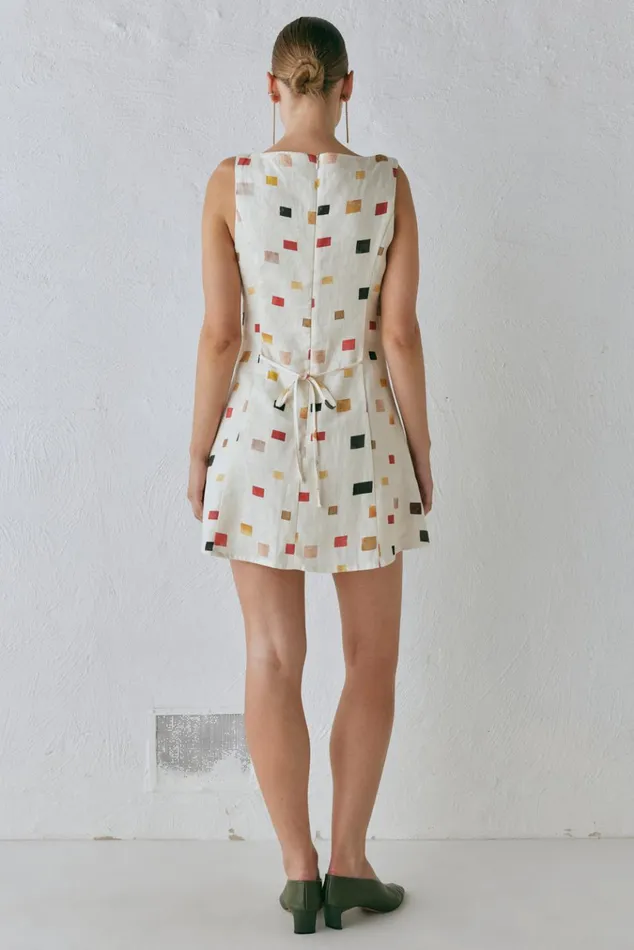 VRG GRL Mini Dresses Chloe Linen Mini Dress Tile 8211 Women VRG GRL Mini Dresses Chloe Linen Mini Dress Tile 8211 Women