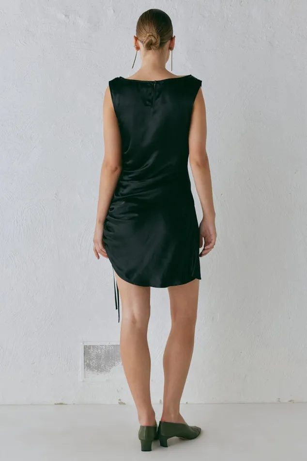 VRG GRL Mini Dresses Dance Satin Mini Dress Black 8211 Women VRG GRL Mini Dresses Dance Satin Mini Dress Black 8211 Women