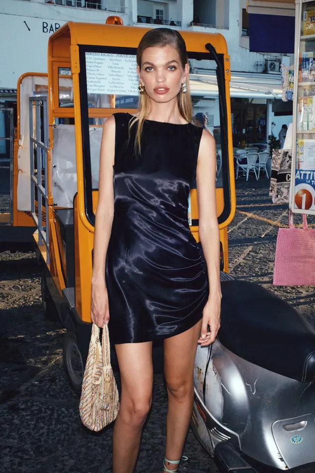VRG GRL Mini Dresses Dance Satin Mini Dress Black 8211 Women VRG GRL Mini Dresses Dance Satin Mini Dress Black 8211 Women