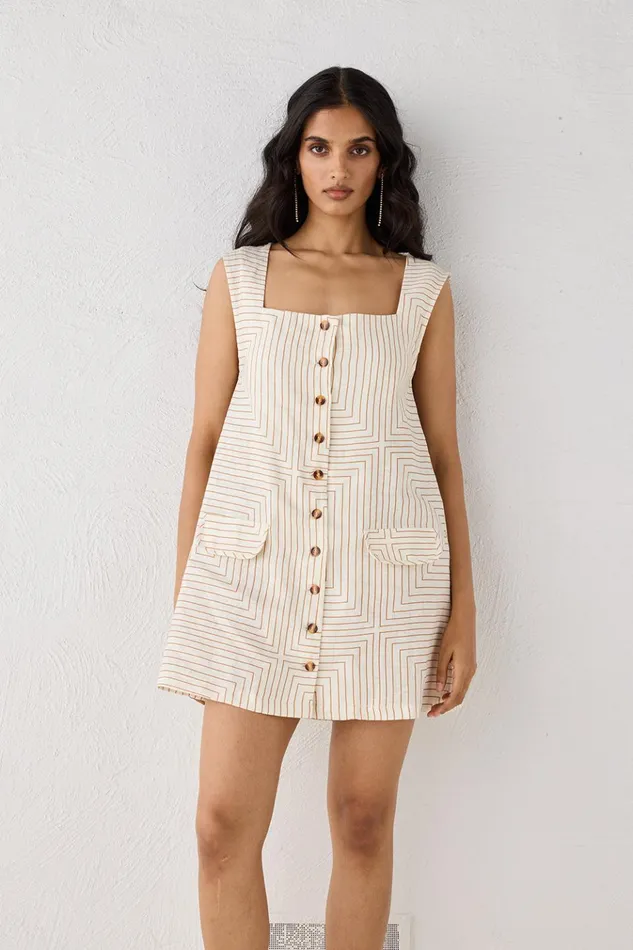 VRG GRL Mini Dresses Heidi Linen Mini Dress Juno 8211 Women