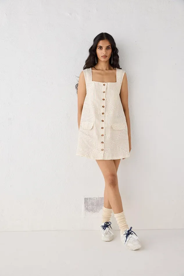 VRG GRL Mini Dresses Heidi Linen Mini Dress Juno 8211 Women VRG GRL Mini Dresses Heidi Linen Mini Dress Juno 8211 Women