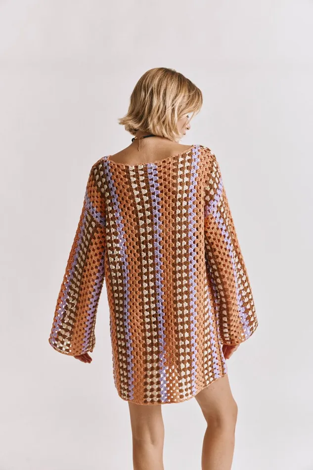 VRG GRL Mini Dresses Myra Crochet Mini Dress Apricot 8211 Women VRG GRL Mini Dresses Myra Crochet Mini Dress Apricot 8211 Women