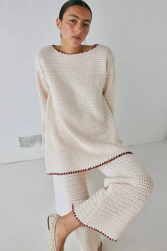 VRG GRL Mini Dresses Stella Knit Tunic Cream 8211 Women