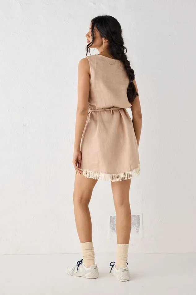 VRG GRL Mini Dresses Verve Linen Mini Dress Blush 8211 Women VRG GRL Mini Dresses Verve Linen Mini Dress Blush 8211 Women