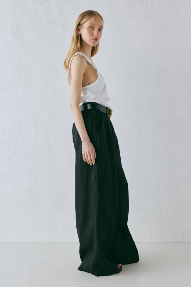 VRG GRL Pants Energy Flows Linen Pants Black 8211 Women VRG GRL Pants Energy Flows Linen Pants Black 8211 Women