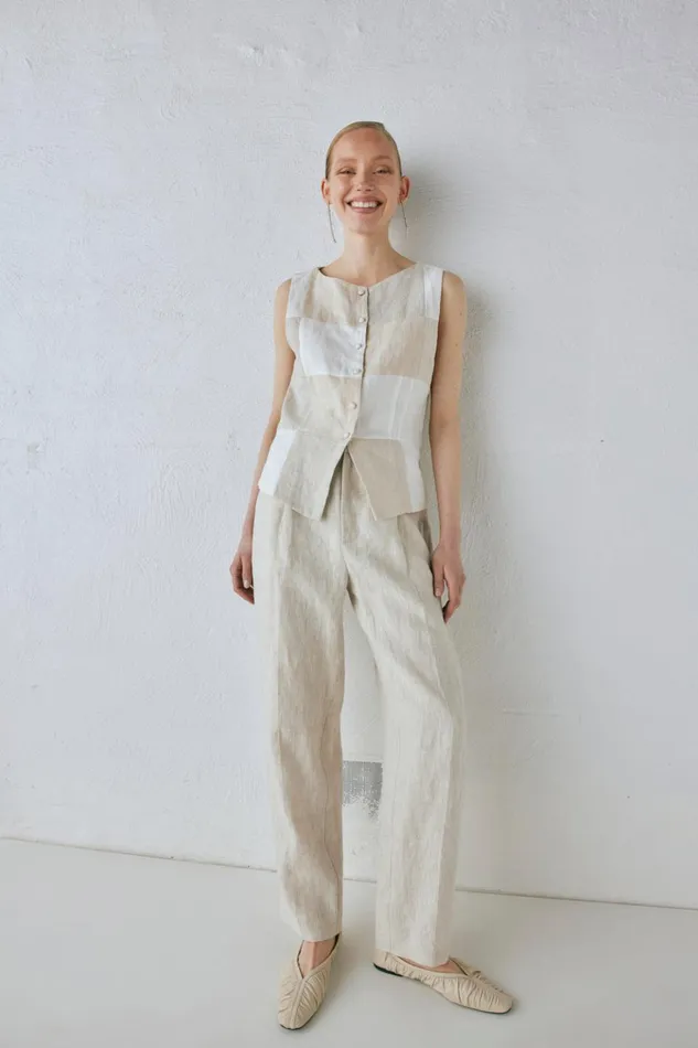 VRG GRL Pants Goldie Linen Pants Oatmeal 8211 Women