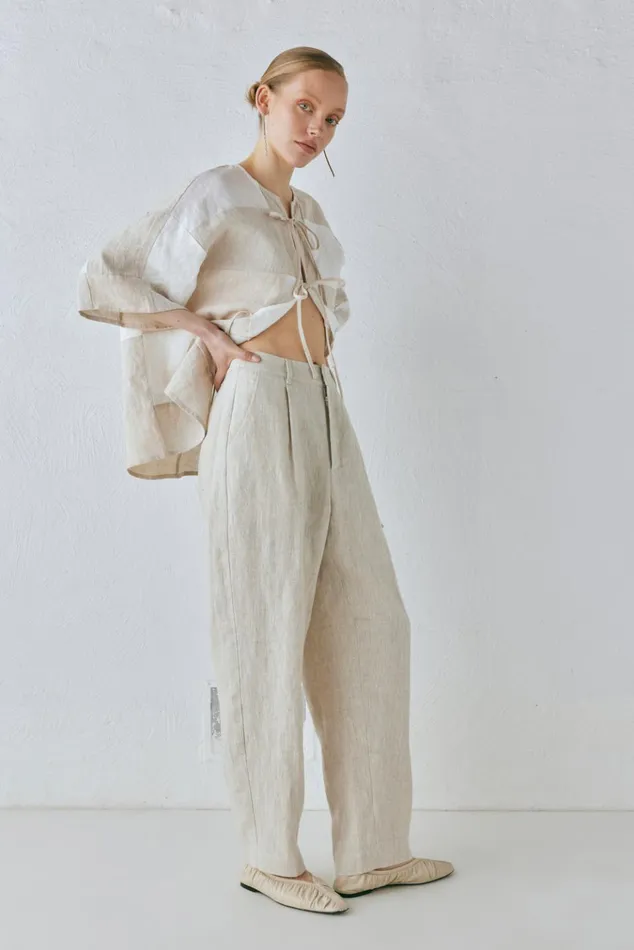 VRG GRL Pants Goldie Linen Pants Oatmeal 8211 Women VRG GRL Pants Goldie Linen Pants Oatmeal 8211 Women
