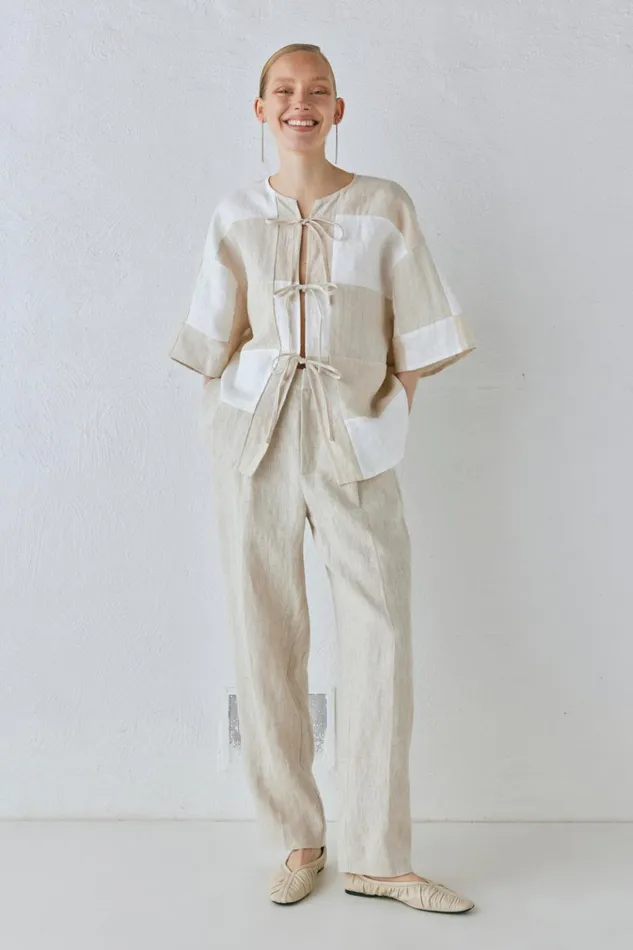 VRG GRL Pants Goldie Linen Pants Oatmeal 8211 Women VRG GRL Pants Goldie Linen Pants Oatmeal 8211 Women