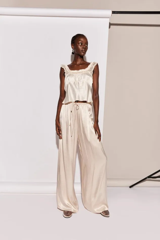 VRG GRL Pants Merci Satin Pants Champagne 8211 Women