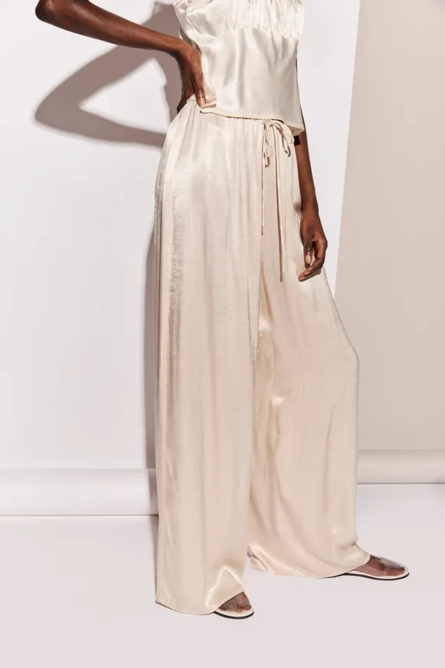 VRG GRL Pants Merci Satin Pants Champagne 8211 Women VRG GRL Pants Merci Satin Pants Champagne 8211 Women
