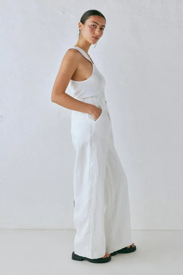 VRG GRL Pants Nahna Linen Pants White 8211 Women VRG GRL Pants Nahna Linen Pants White 8211 Women