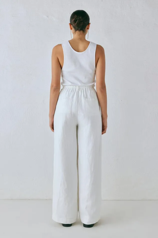 VRG GRL Pants Nahna Linen Pants White 8211 Women VRG GRL Pants Nahna Linen Pants White 8211 Women