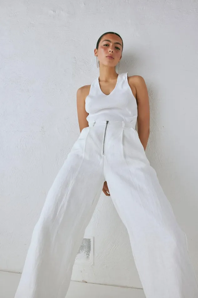 VRG GRL Pants Nahna Linen Pants White 8211 Women VRG GRL Pants Nahna Linen Pants White 8211 Women