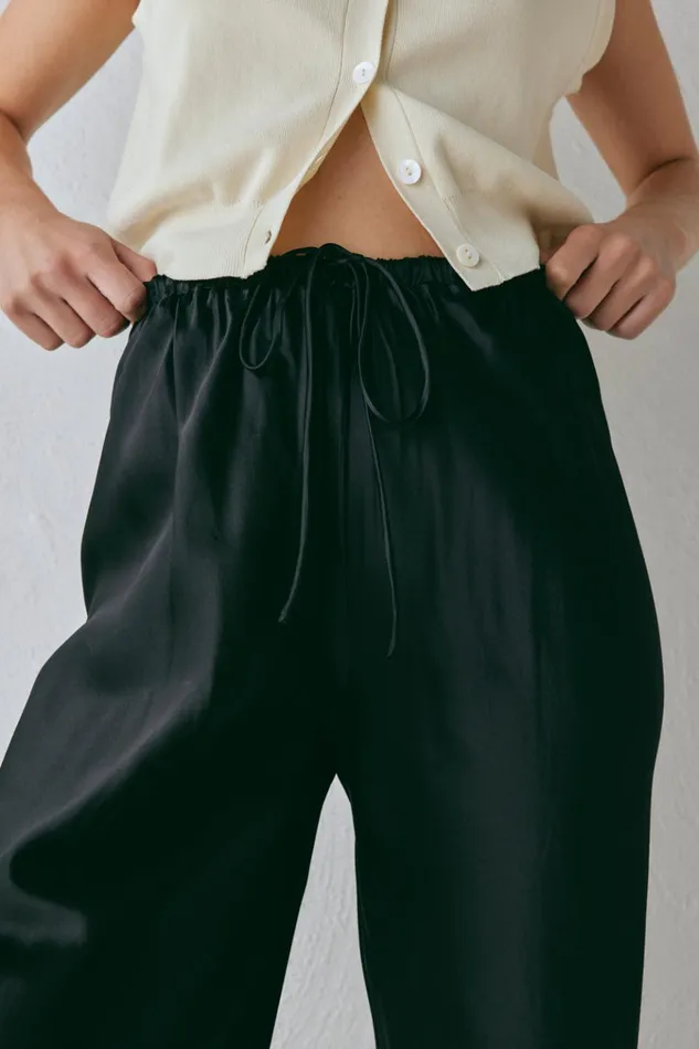 VRG GRL Pants Rae Satin Pants Black 8211 Women VRG GRL Pants Rae Satin Pants Black 8211 Women