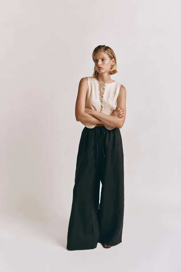 VRG GRL Pants Raya Linen Pants Black 8211 Women VRG GRL Pants Raya Linen Pants Black 8211 Women